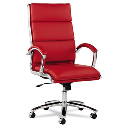 FINE-LINE Neratoli High-Back Swivel-Tilt Chair; Red Soft-Touch Leather; Chrome Frame FI39220